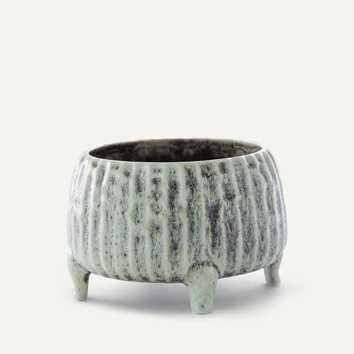 Zira H12.5cm Ceramic Plant Pot Holder - Grey-Green product