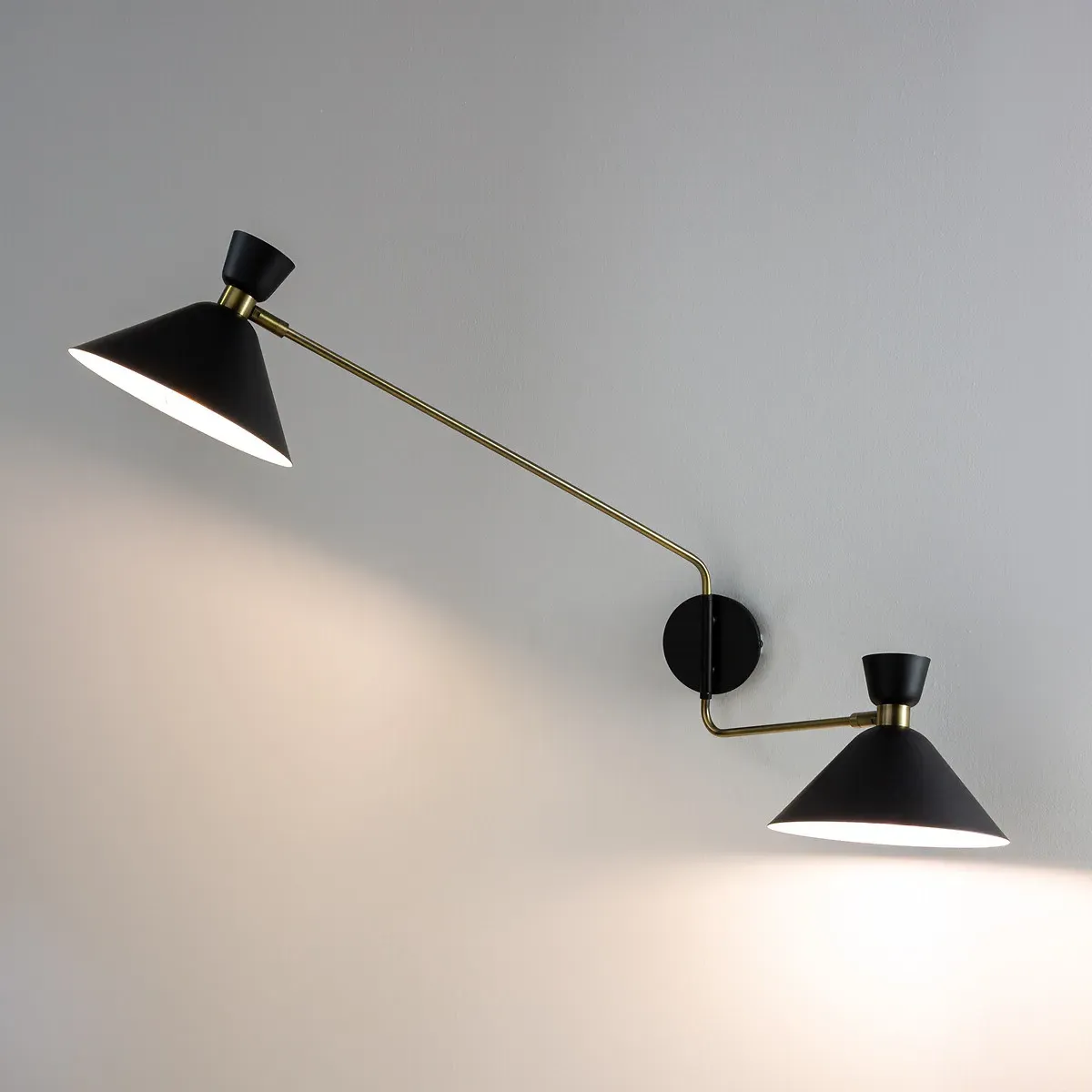 Zoticus Double Shade Wall Light - Aged Brass product