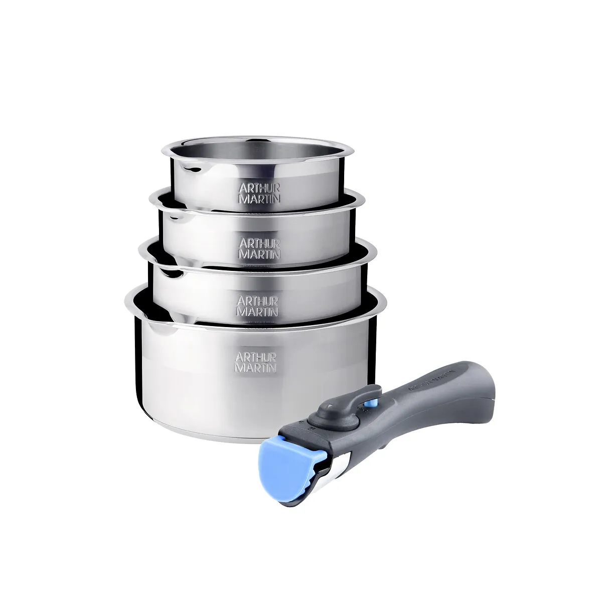 Set of 4 Pans with Handle - Inox, Stainless Steel product