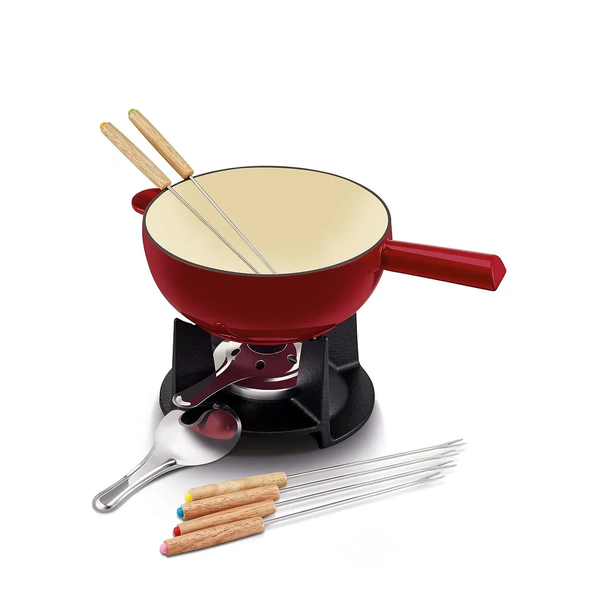Belledone 16304204 Fondue Set - Red, Cast Iron product