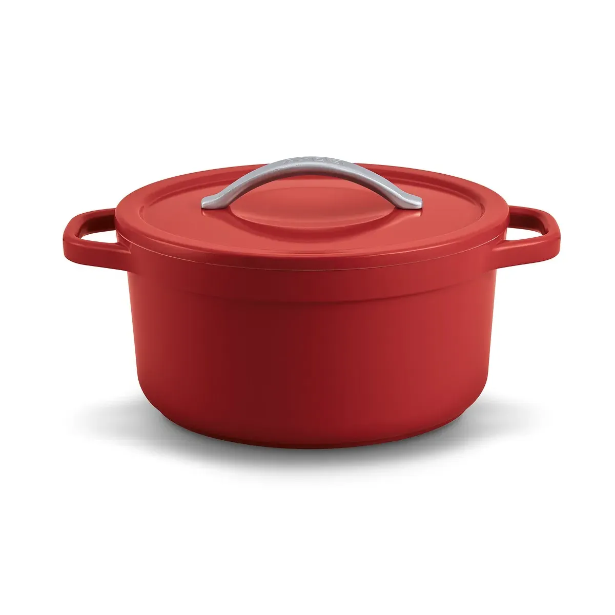 Round Feathered Casserole Dish - Red, Recycled Aluminium product