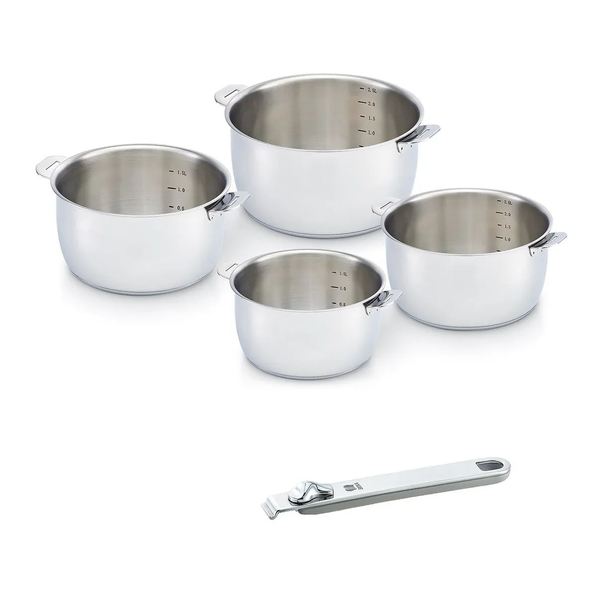 Select 4-Piece Saucepan Set with Handle - Inox, Stainless Steel product