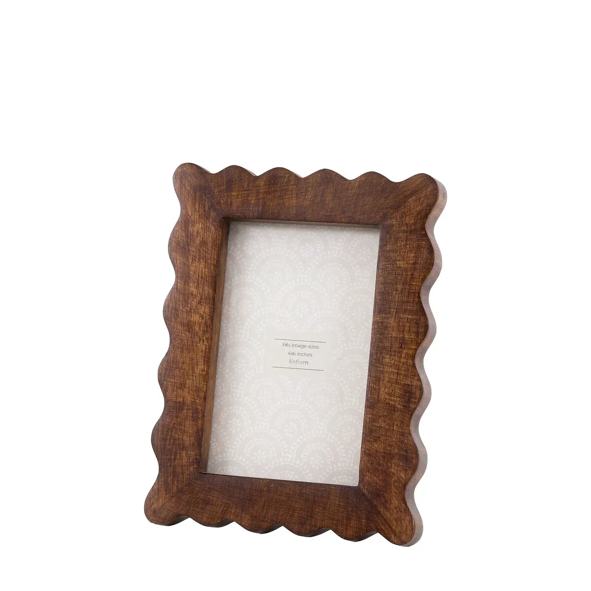 Anfo 4x6" Scallop Photo Frame - Brown, Mango Wood alternate view