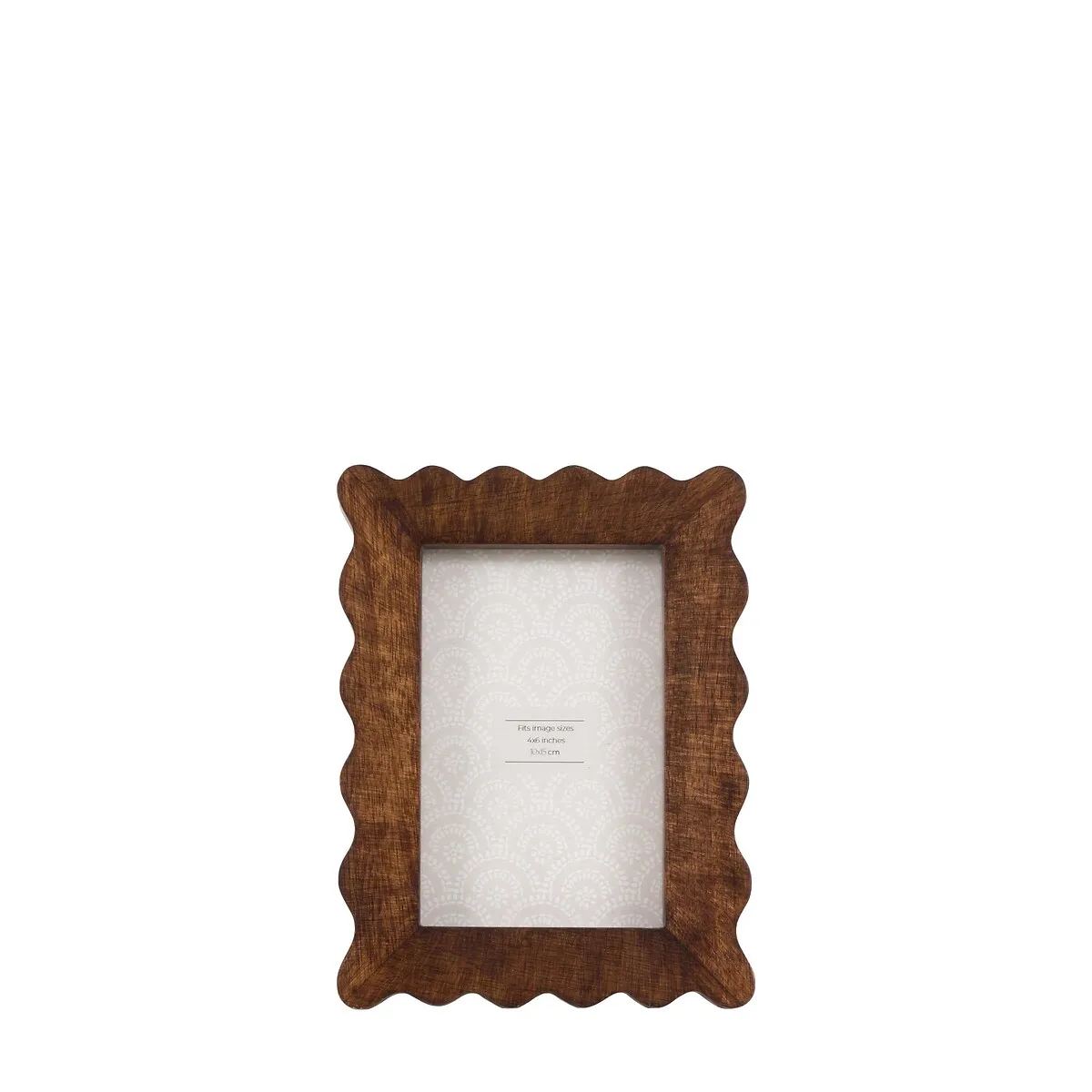 Anfo 4x6" Scallop Photo Frame - Brown, Mango Wood product