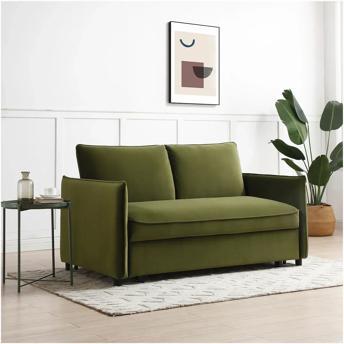 Beatrice 2-Seater Pop Up Sofa Bed - Olive, Velvet product
