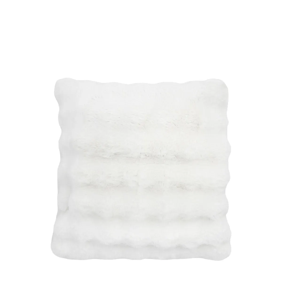 Mellow Rabbit Square Cushion - Cream, Faux Fur alternate view