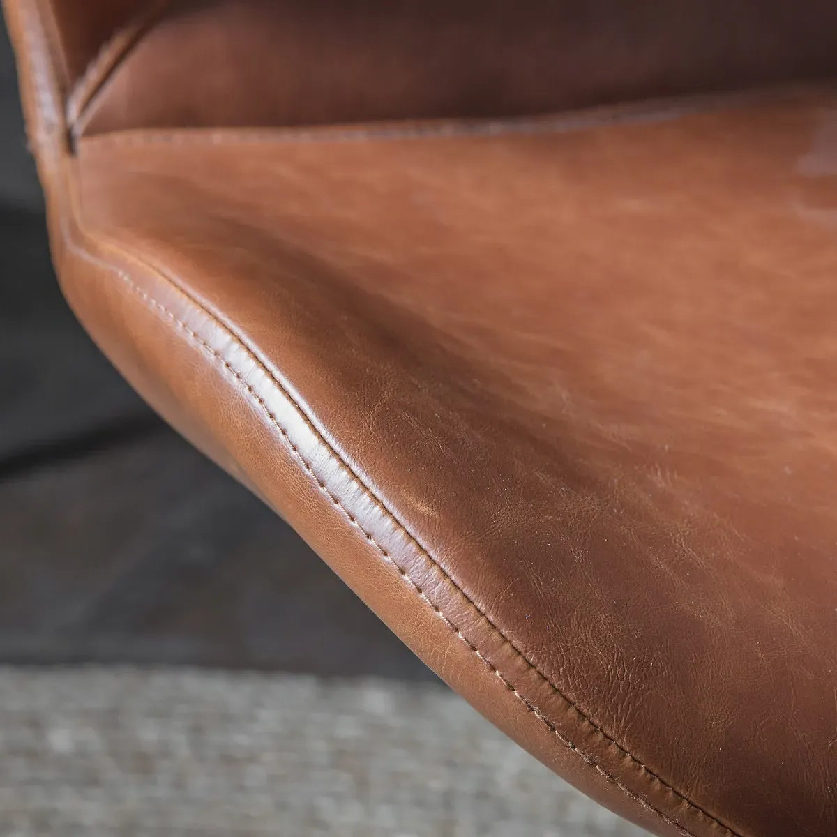 Seoni Swivel Office Chair with Gas Lift - Brown, Faux Leather alternate view
