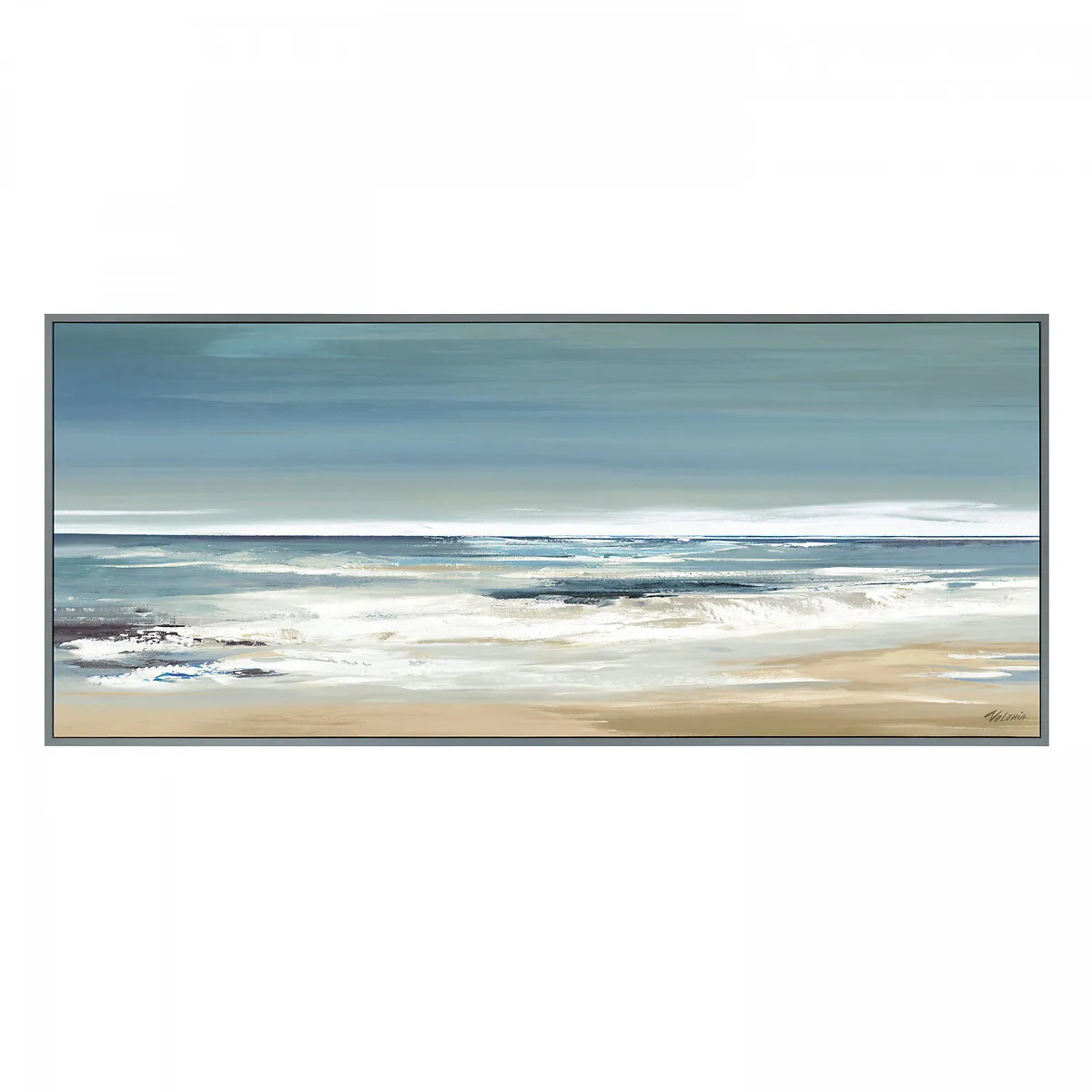 Valerie Mravyan Coastline Framed Print - Blue alternate view