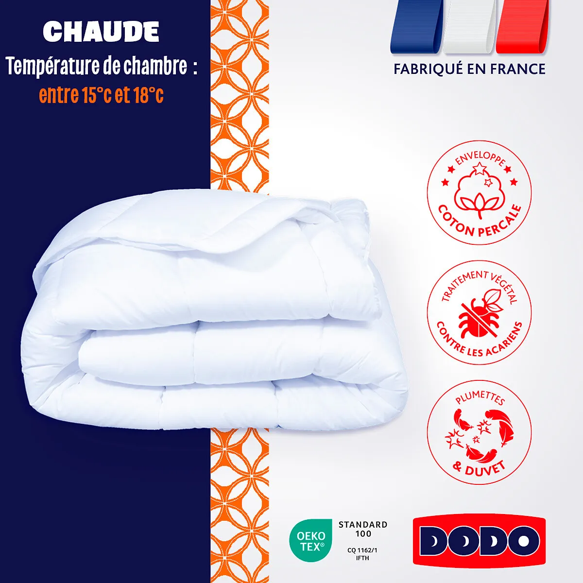50% Duck Down Duvet - White, Cotton Percale product