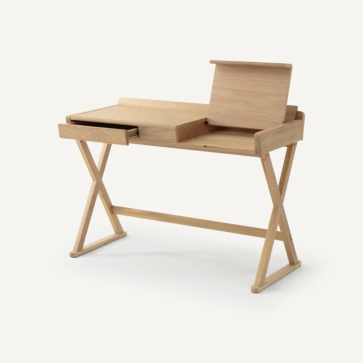 Brixton Flip-Top Desk with Storage - Natural Oak alternate view