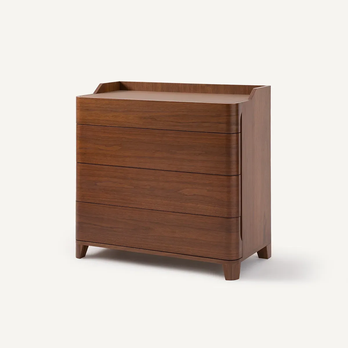 Junius 4-Drawer Chest with Soft-Close - Walnut Veneer, Linoleum product