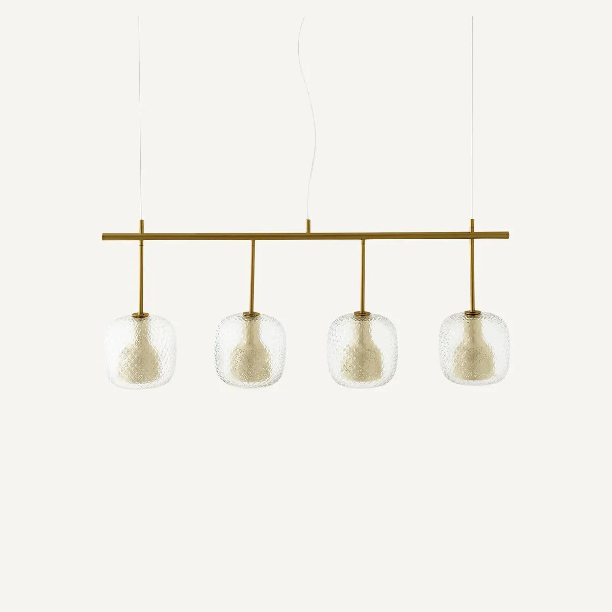 Mistinguett 4-Globe Line Ceiling Light - Brass, Glass product