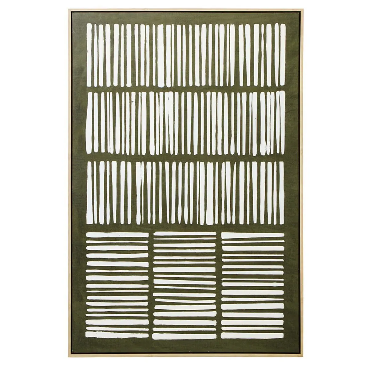 Textured Linear Abstract Canvas Wall Art - Green product