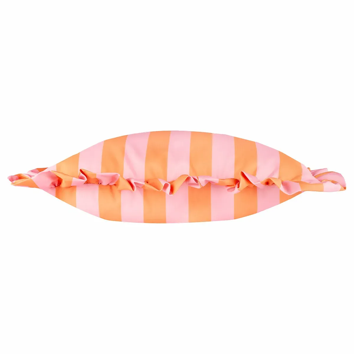 Palm Royale Stripe Ruffle Outdoor Cushion - Pink, Polyester product
