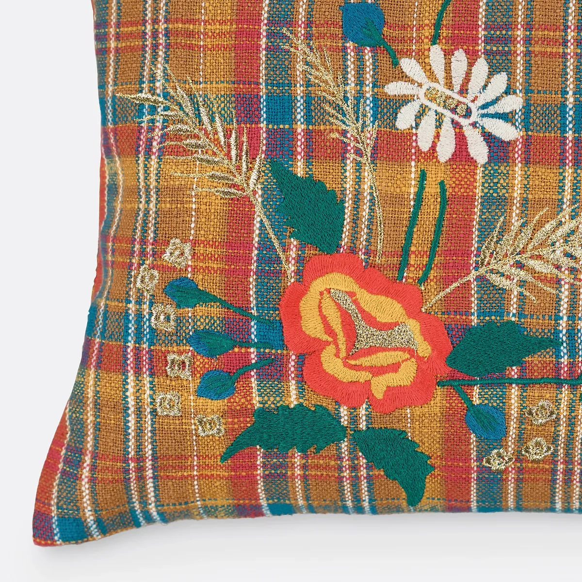 Sumi Floral Rectangular Cushion Cover - Multi-Coloured, Cotton alternate view