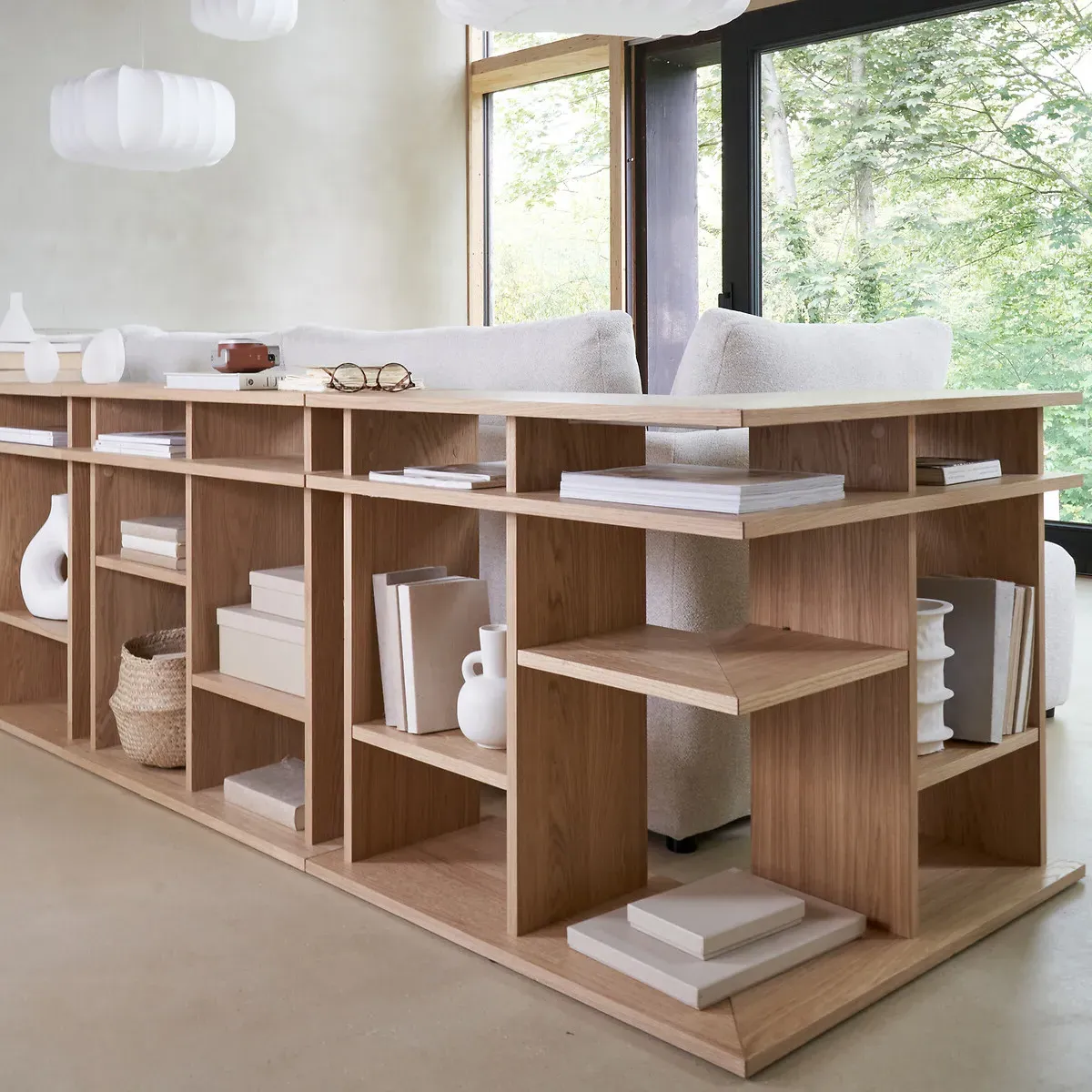 Abac Bookcase Console with Storage - Oak, MDF alternate view