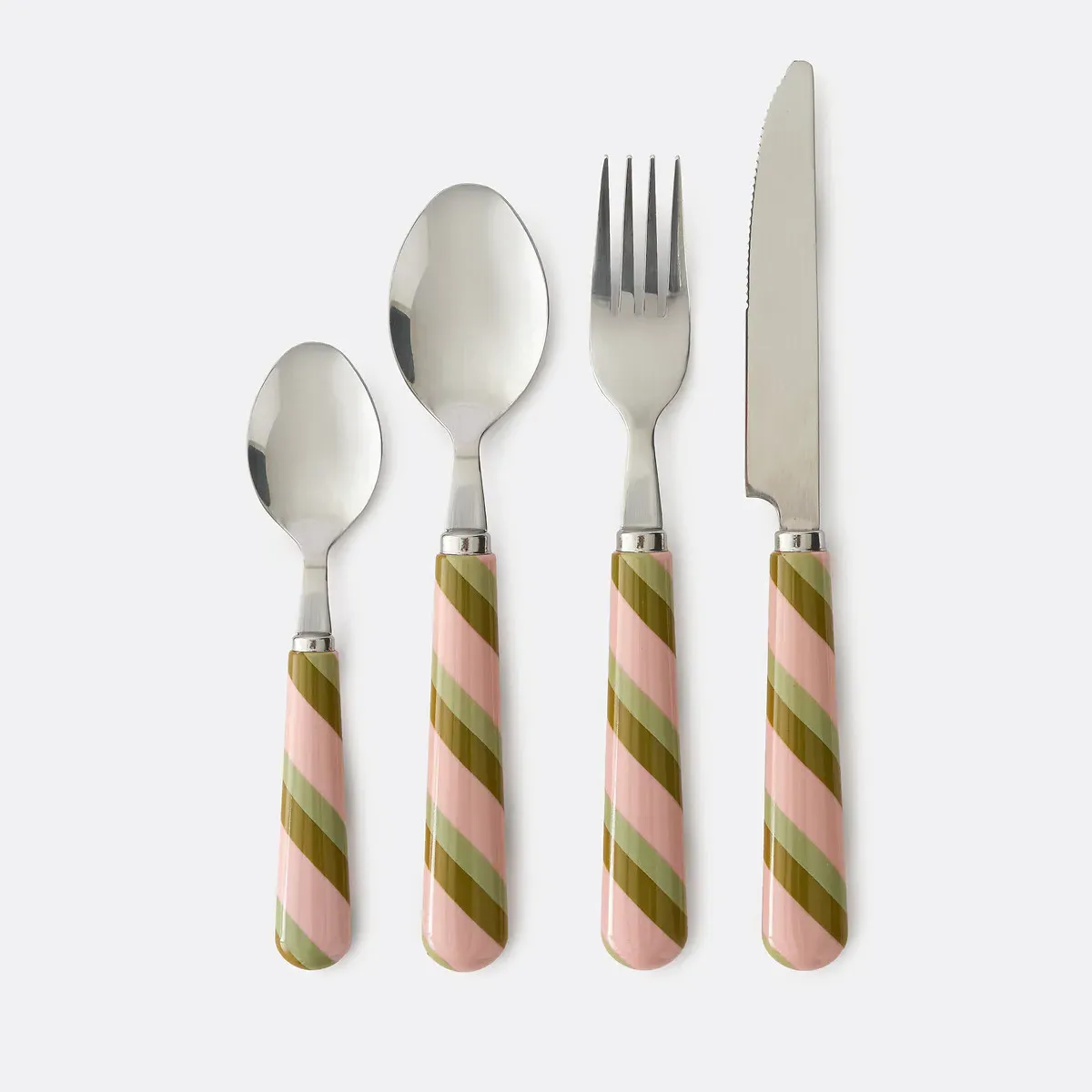 Abby 16-Piece Cutlery Set with Striped Handles product