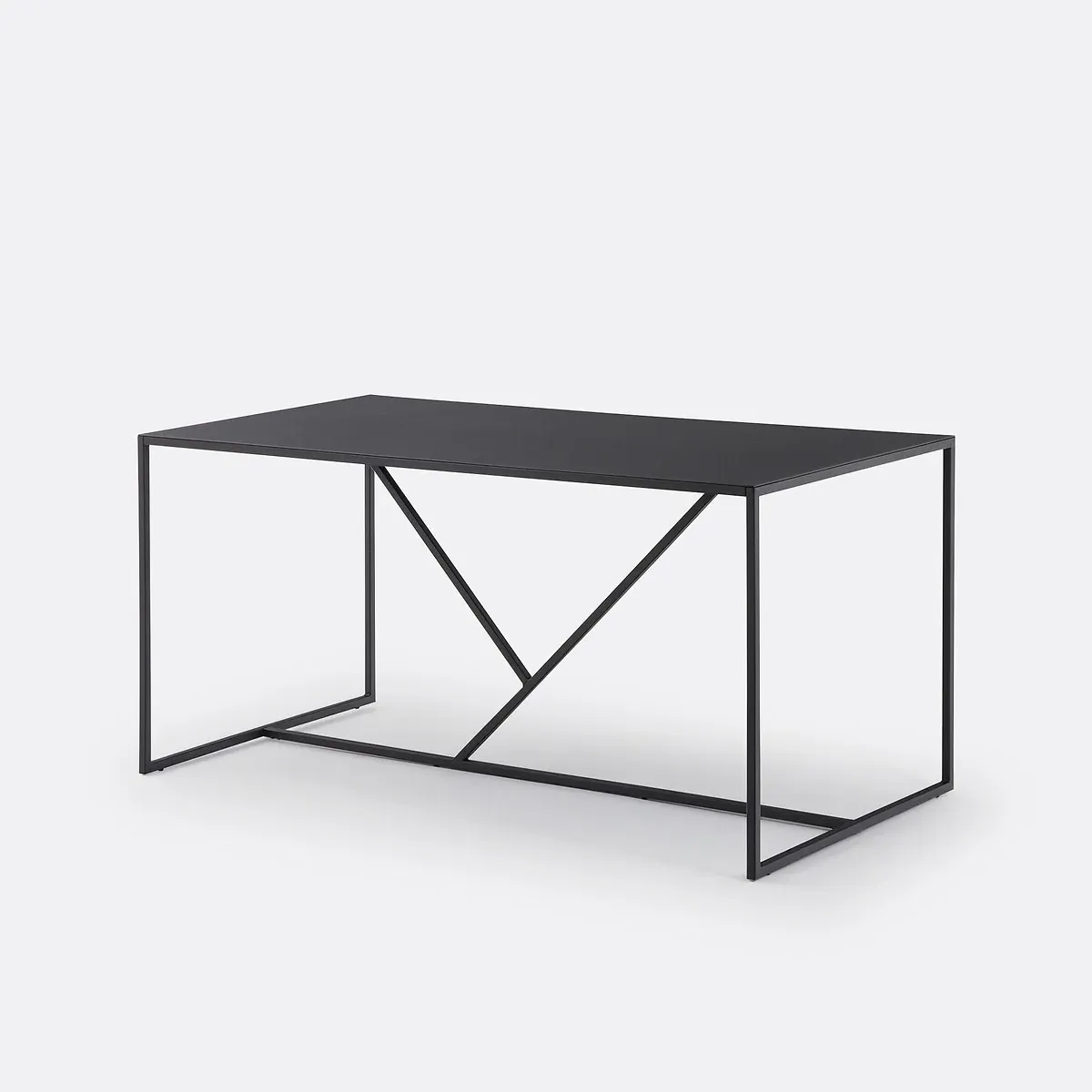 Abby 6-Seater Rectangular Dining Table - Black, Iron product