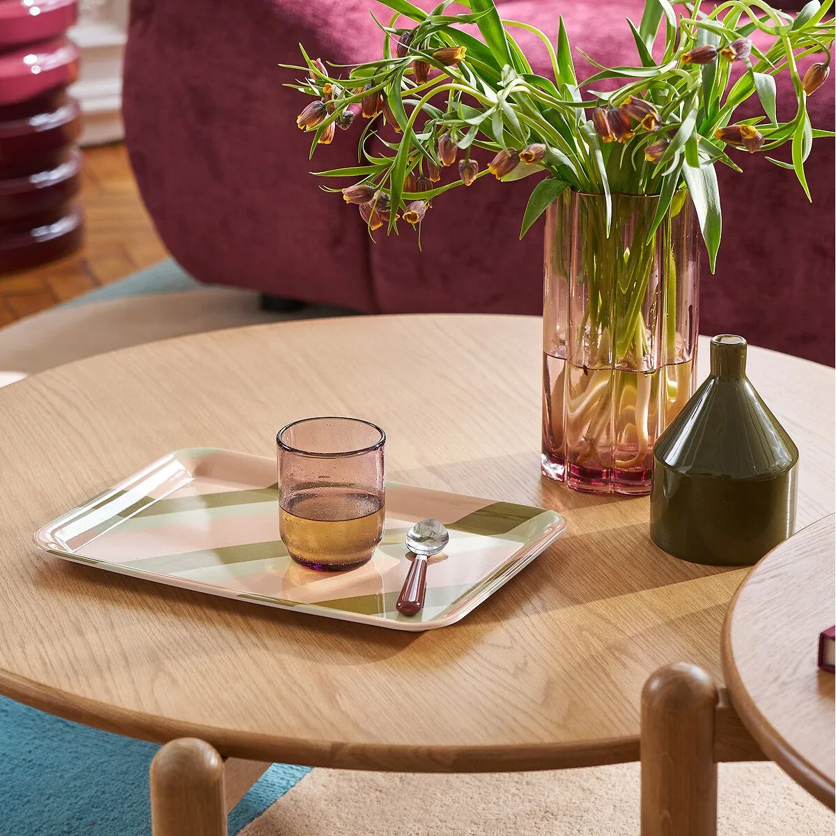 Abby Rectangular Tray - Striped, Melamine alternate view