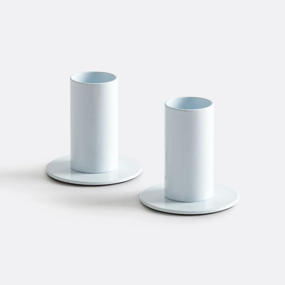 Abby Set of 2 Candle Holders - White, Iron product