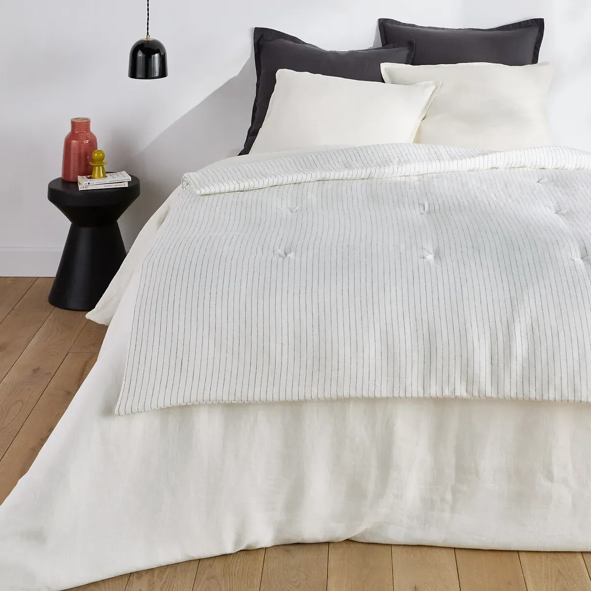 Abella Quilted Quilt - Striped, Washed Linen product