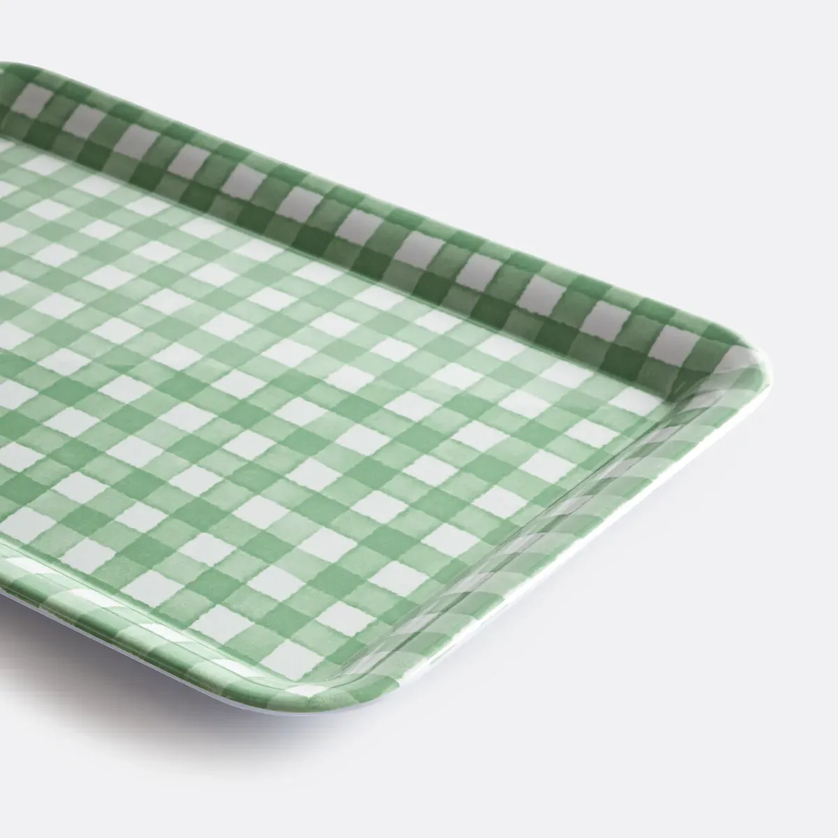 Acelie Rectangular Tray - Gingham Print, Melamine alternate view