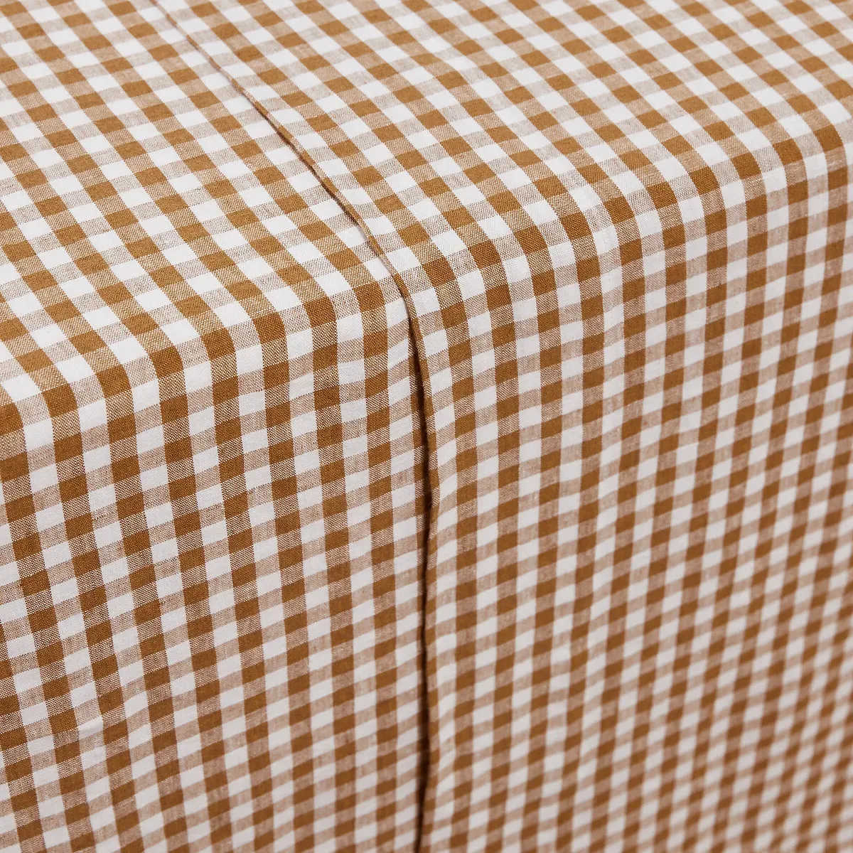 Acélie Flat Sheet Gingham Check - Bronze, Washed Linen alternate view