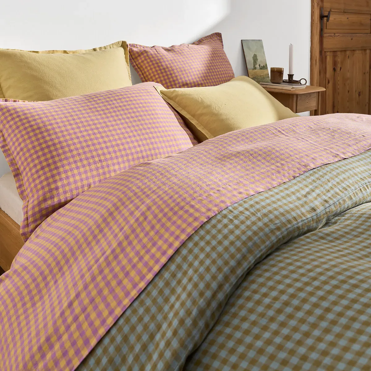 Acélie Flat Sheet - Ochre, Washed Linen alternate view