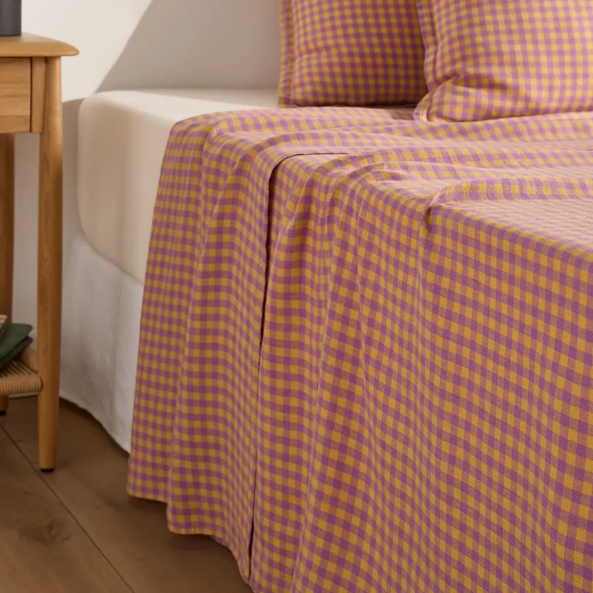 Acélie Flat Sheet - Ochre, Washed Linen product