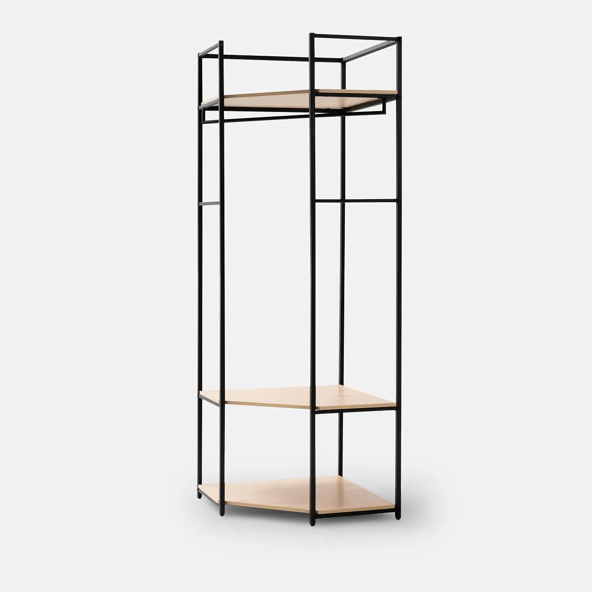 Adarbi Corner Wardrobe Unit - Black, Wood product