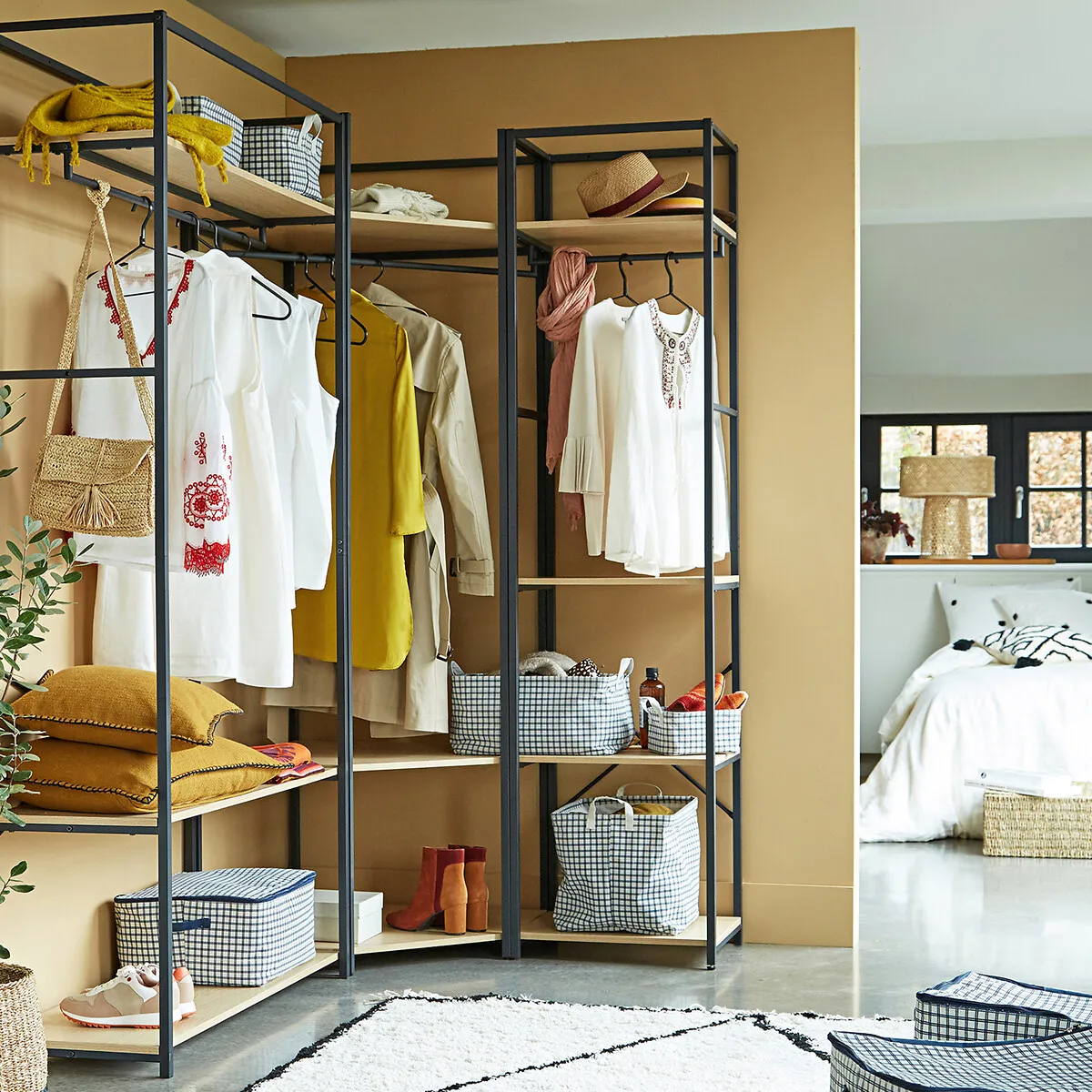 Adarbi Wardrobe Module - Black, Oak Effect MDF alternate view