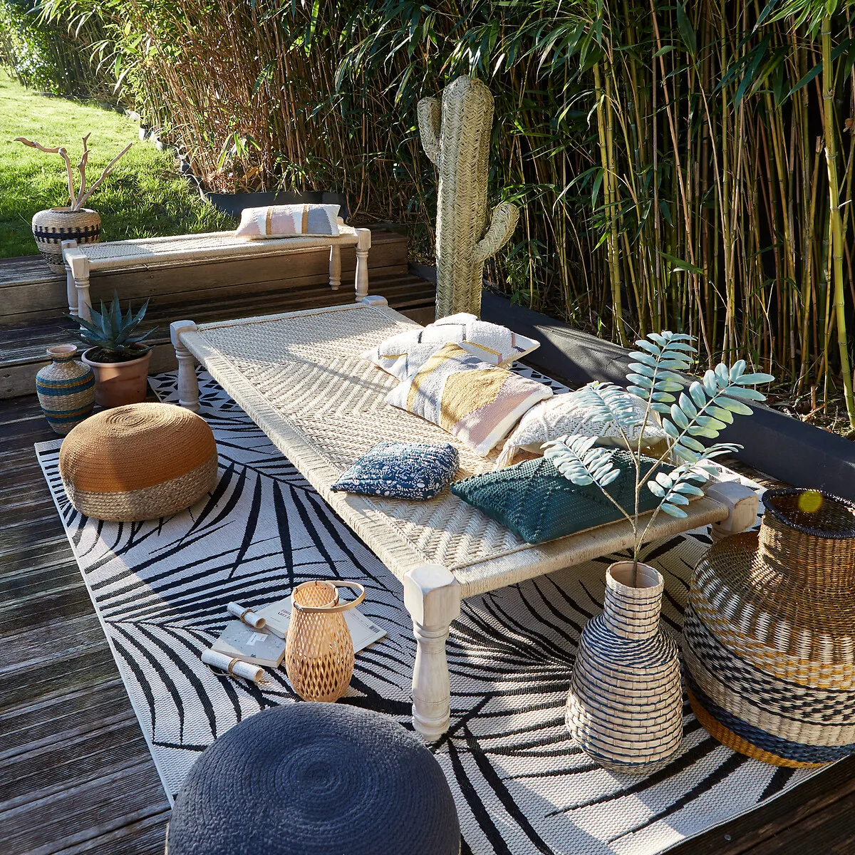 Adas Bench - Light Natural Wood, Mango Wood & Rope alternate view