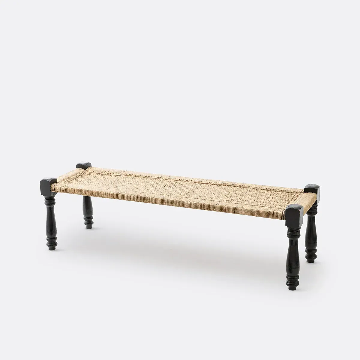 Adas Bench - Light Natural Wood, Mango Wood & Rope product