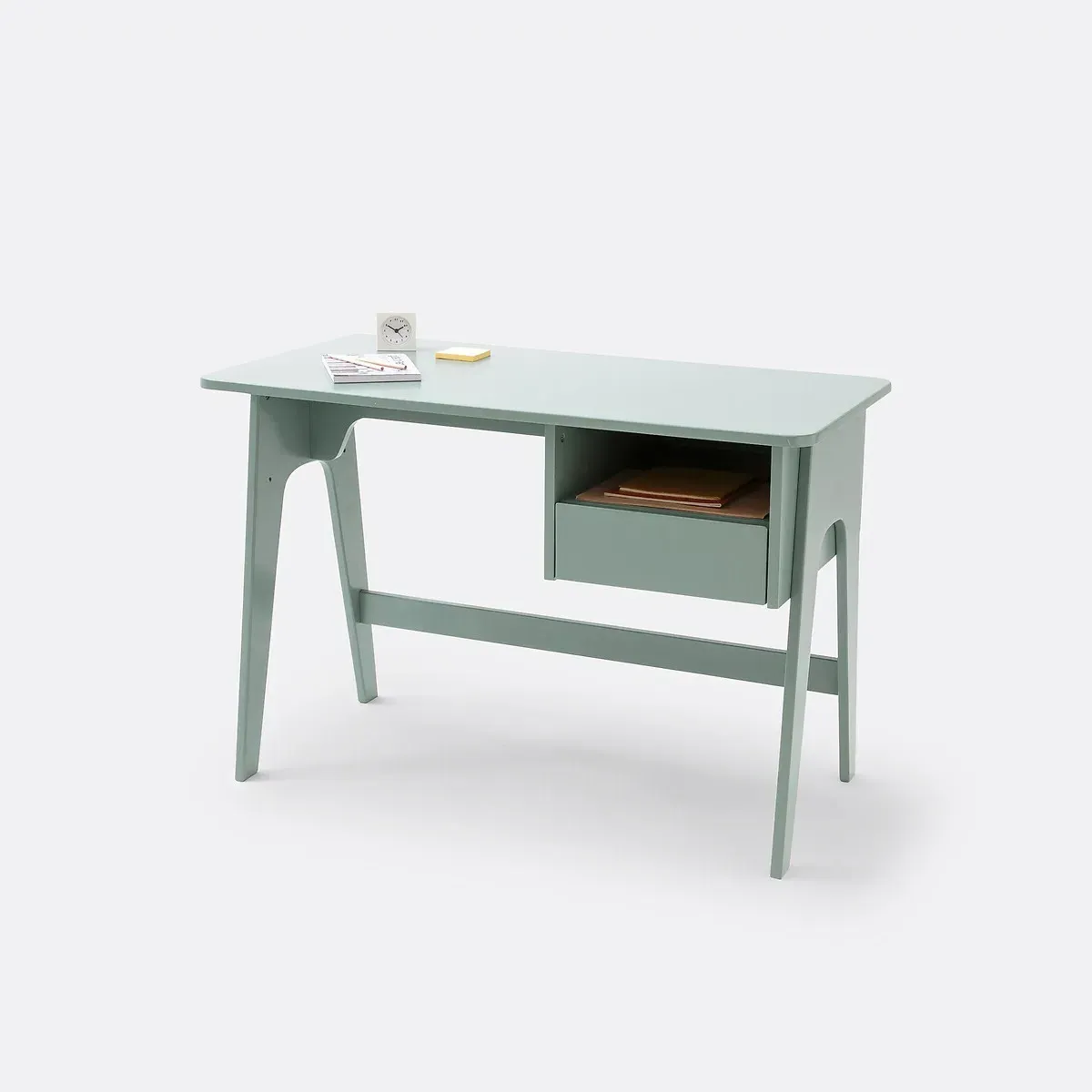 Adil Desk with Storage and Drawer - Grey-Green, Pine product