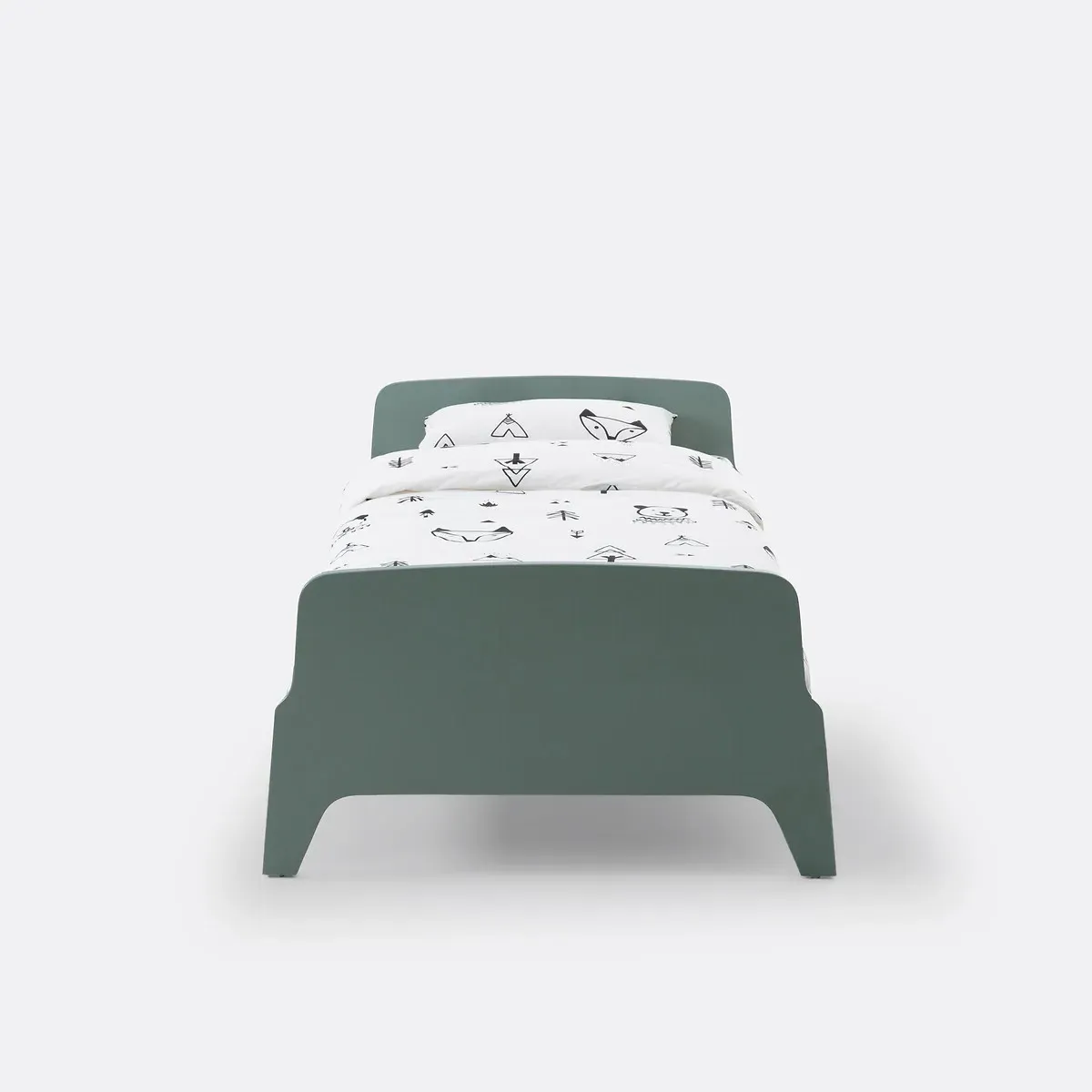 Adil Single Bed Frame with Slatted Base - Grey-Green, Pine alternate view
