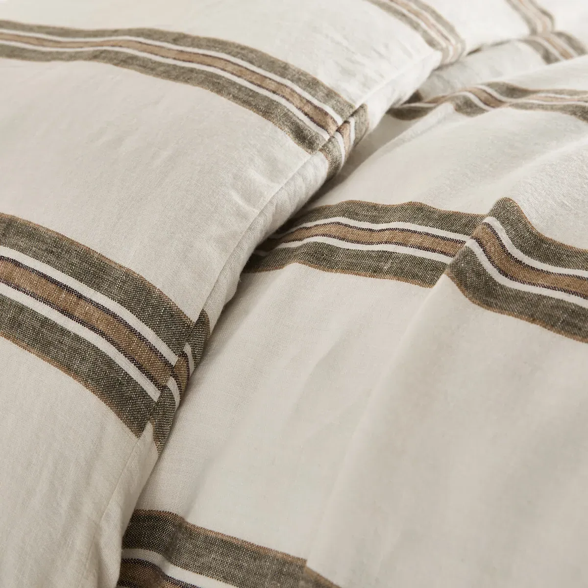 Aelle Duvet Cover - Striped, Washed Linen alternate view