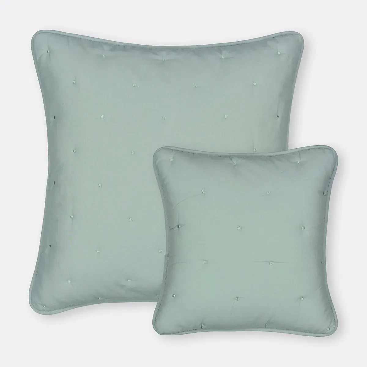 Aeri Quilted Square Cushion Cover - Celadon, Cotton product