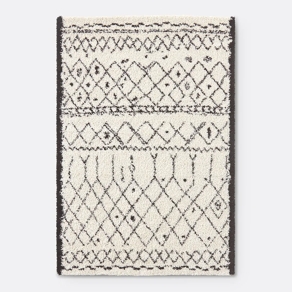 Afaw Berber-Style Rug - Black & White, Polypropylene alternate view