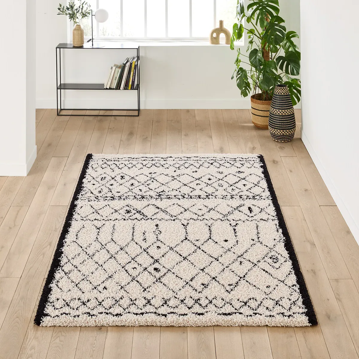 Afaw Berber-Style Rug - Black & White, Polypropylene product