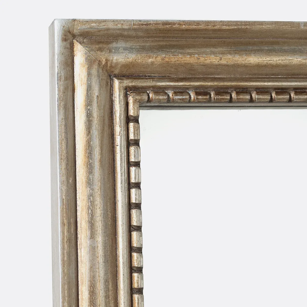 Afsan Rectangular Wall Mirror with Beaded Trim - Aged Gold, Mango Wood alternate view