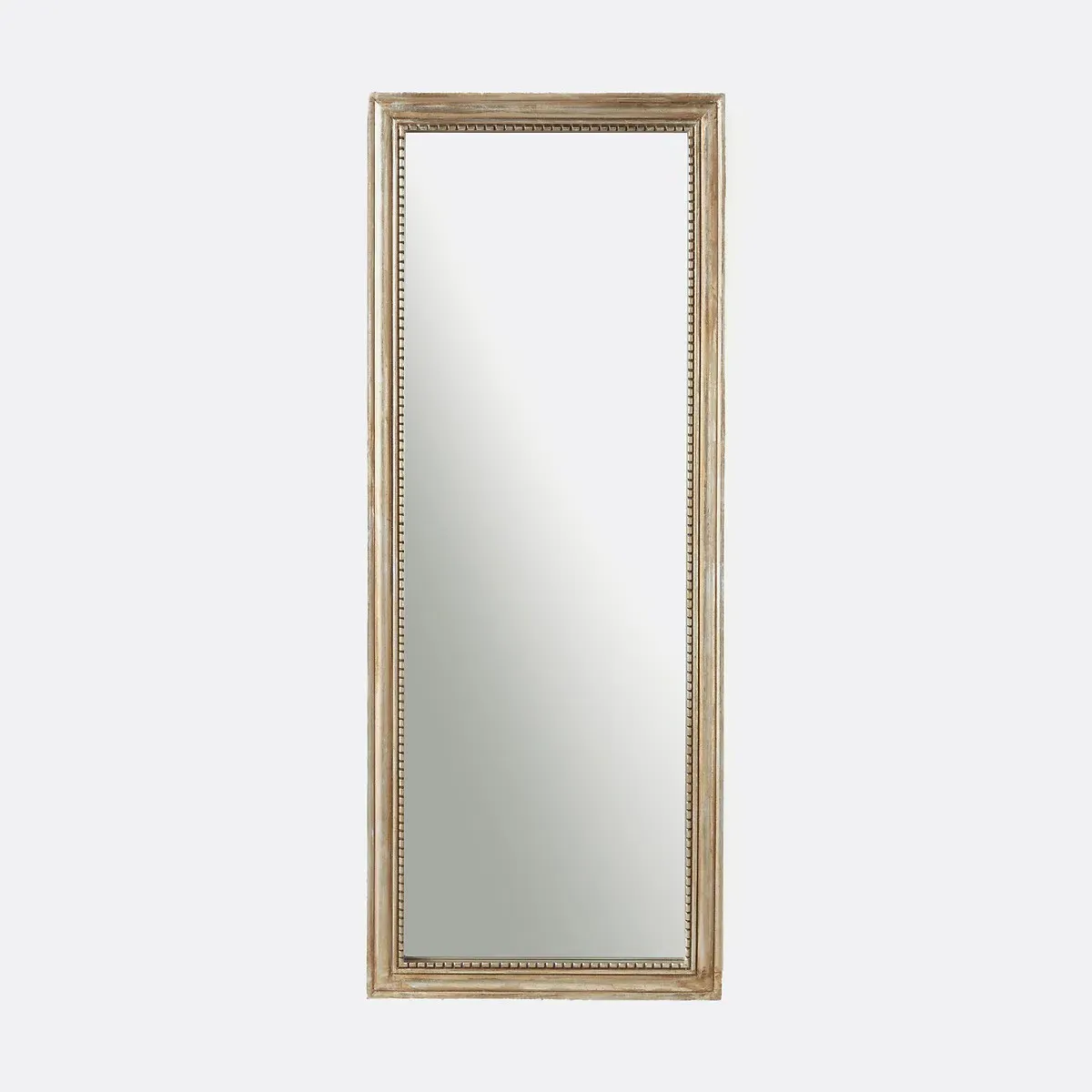 Afsan Rectangular Wall Mirror with Beaded Trim - Aged Gold, Mango Wood product