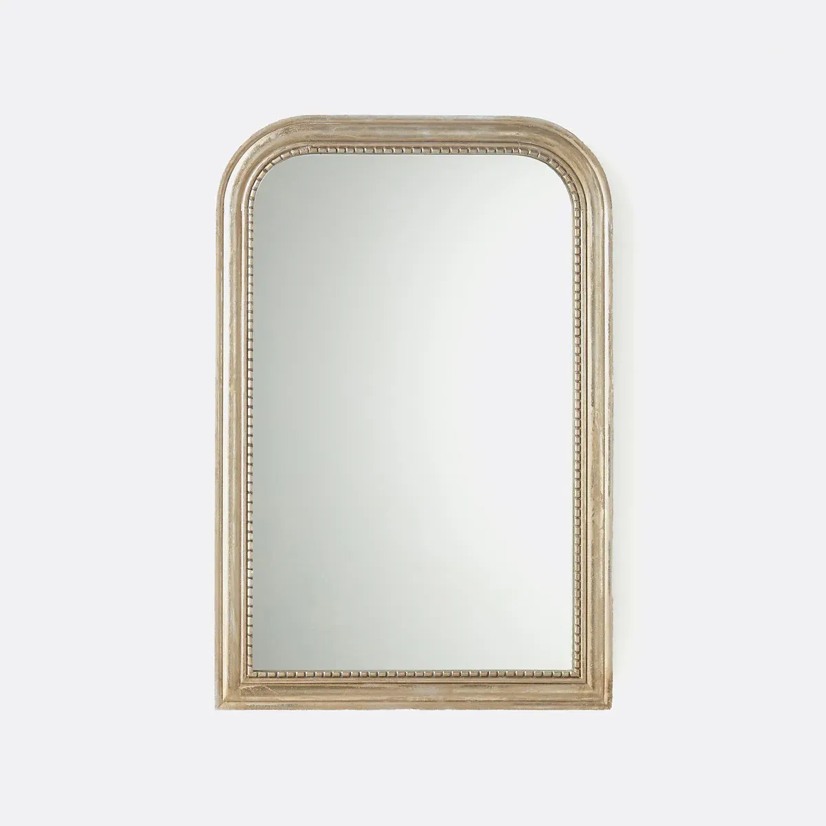 Afsan Wall Mirror with Beaded Trim - Aged Gold, Solid Mango Wood product
