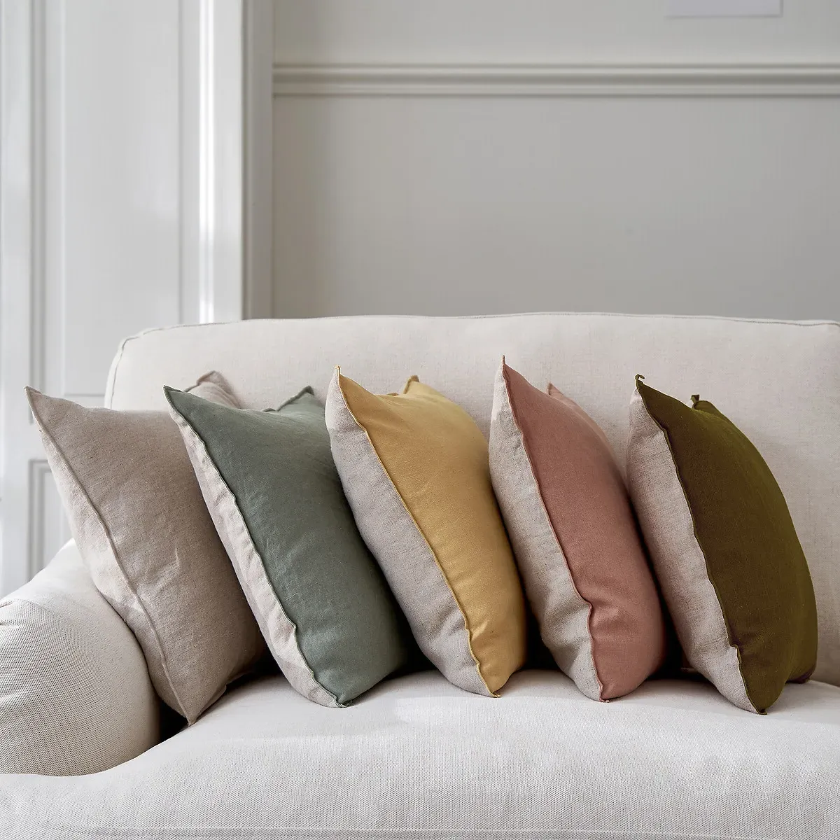 Afti Rectangular Cushion Cover - Green, Cotton Velour alternate view