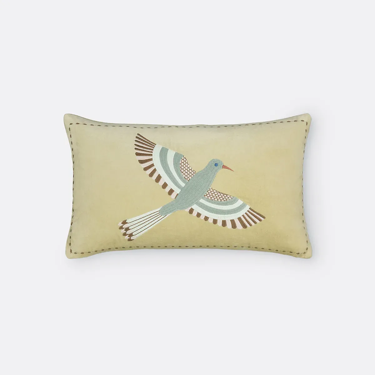 Afti Rectangular Cushion Cover - Green, Cotton Velour product