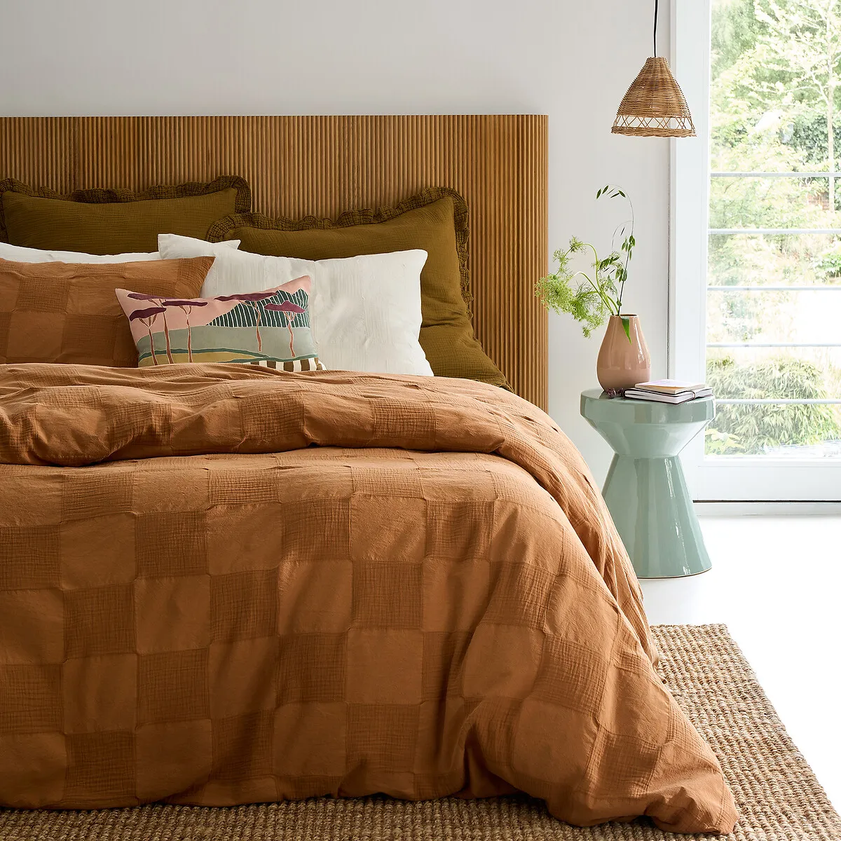 Agathe Duvet Cover - Caramel, Cotton Muslin product