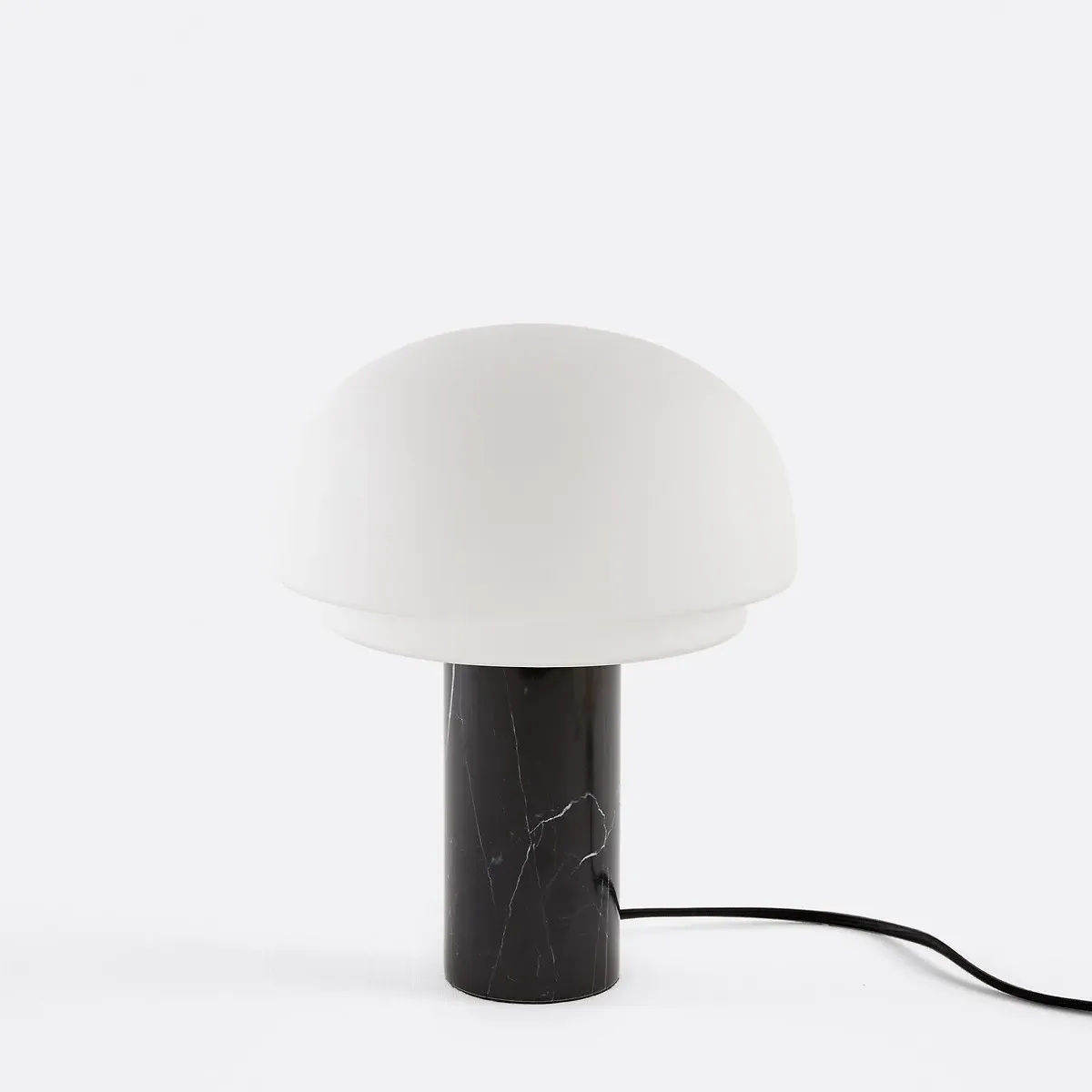 Agathilda Mushroom Table Lamp - Black, Opaline Glass & Marble product
