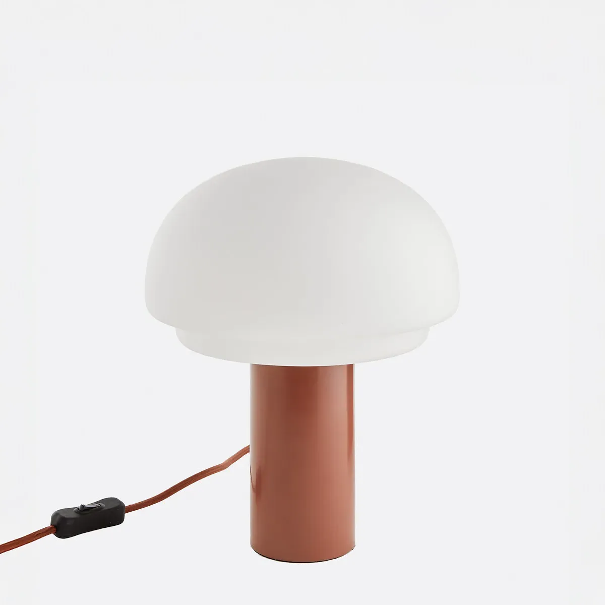 Agathilda Mushroom Table Lamp - Terracotta, Opaline Glass product