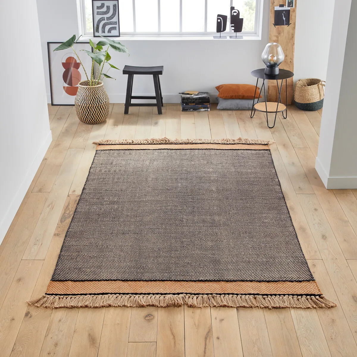 Ajow Fringed Jute Rug - Natural, Jute product