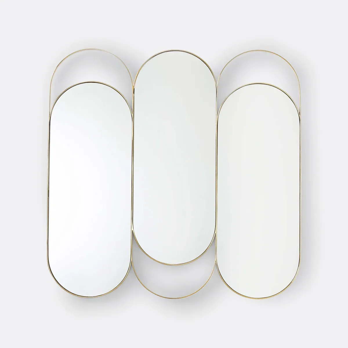 Alama Triptych Wall Mirror Set - Brass product