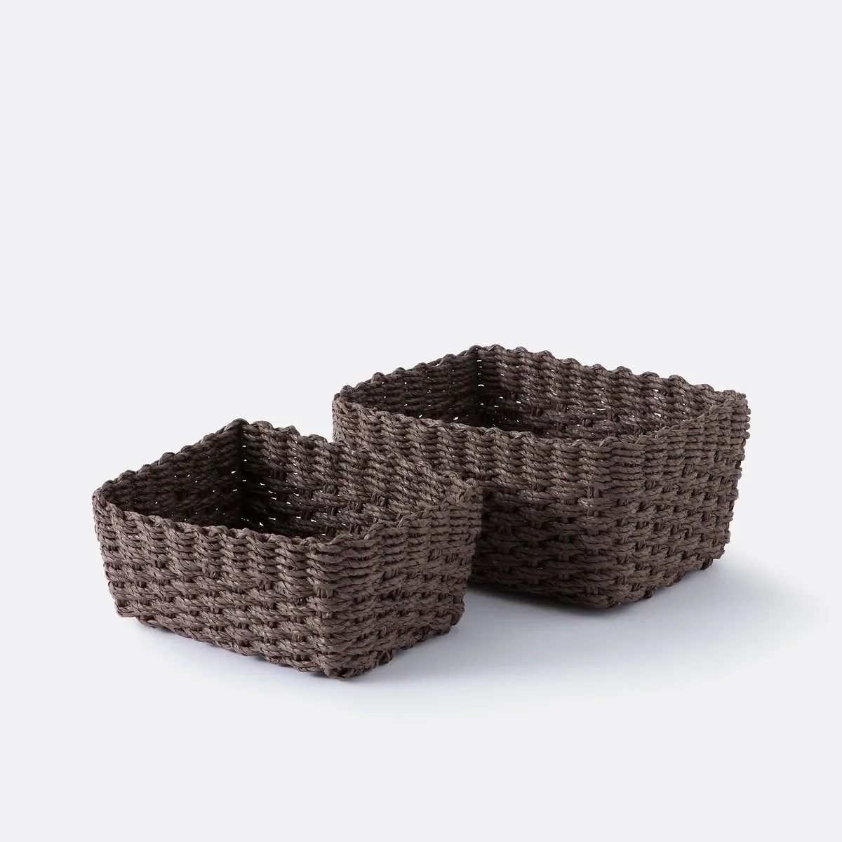 Alano Set of 2 Paper Rope Baskets - Chocolate Brown product